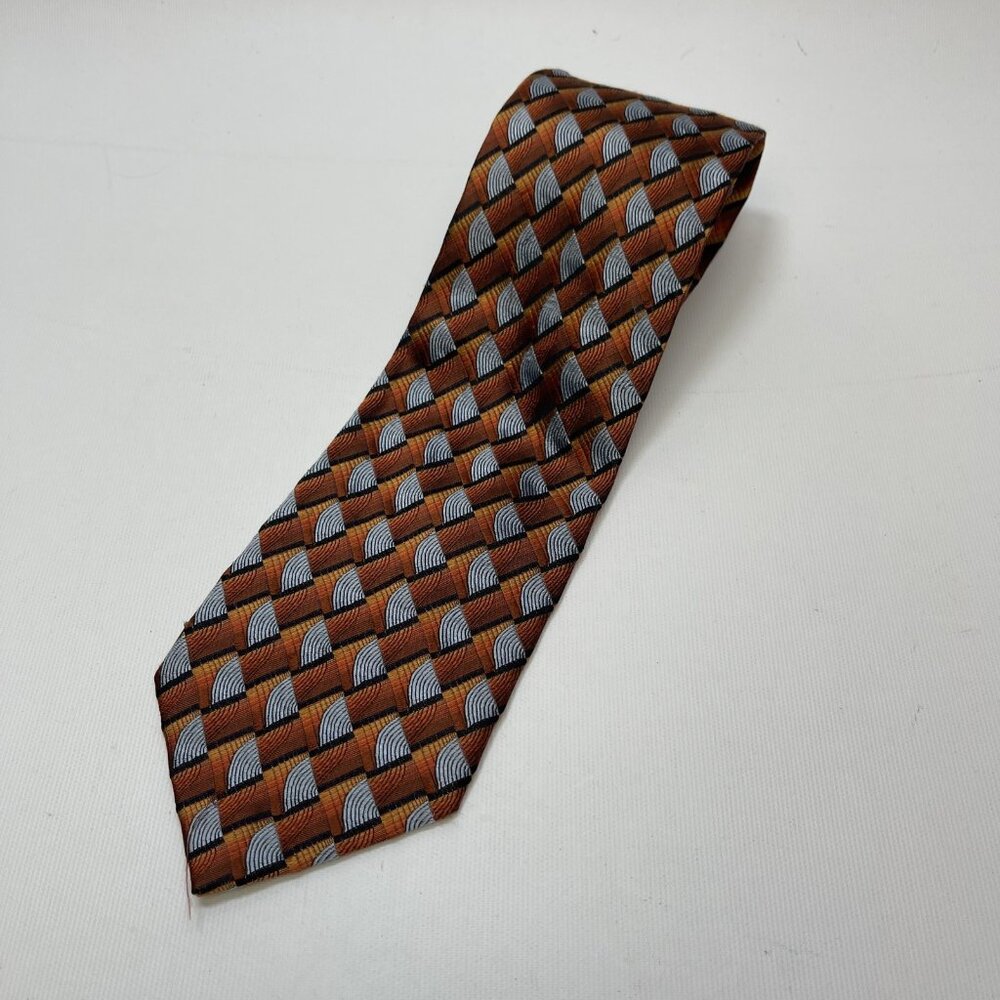 Hilary Radley Geometric Silk Tie Men’s Necktie Made in Italy Classic Formal Acce